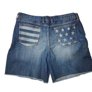 Lucky Brand Women's 8/29 Laguna Cut Off Jeans Shorts Stars & Stripes Distressed